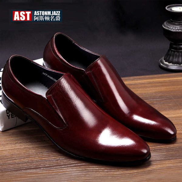 

2021 summer men's leather shoes business ess british pointed oxford, Black