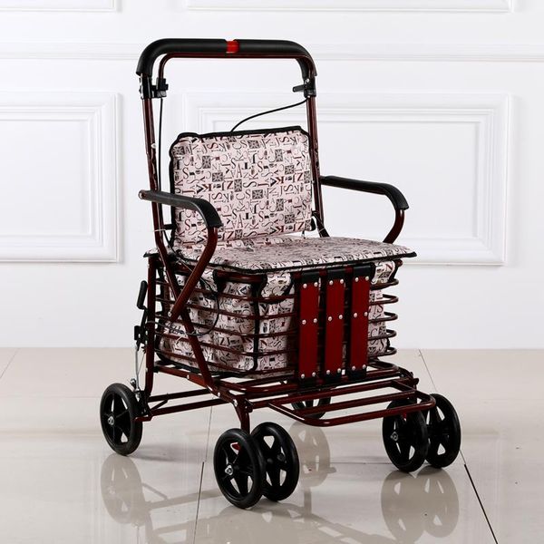

elderly trolley can sit push shopping cart luggage seat folding walking baby stroller travel pram strollers#