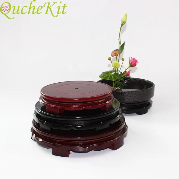 

decorative objects & figurines 10-24cm diameter matte black wooden rotating base for wine carving vase teapot jewelry display stand tray
