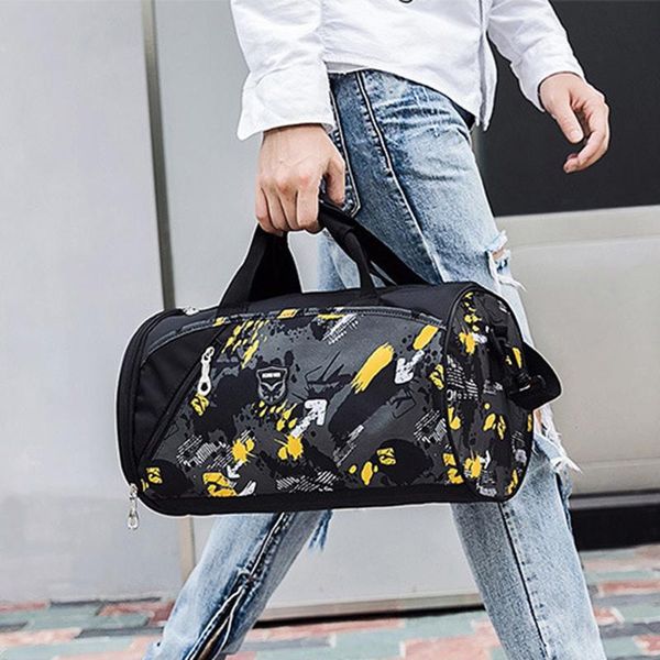 

outdoor bags gym travel training sports fitness shoulder bag for women men duffle replaceable shoes weekend lightweight nylon luggage handba