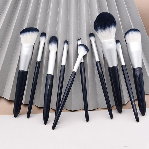 

makeup brushes professional cosmetic 10 pcs synthetic hair set fluffy beauty tools eye face cosmetics brush
