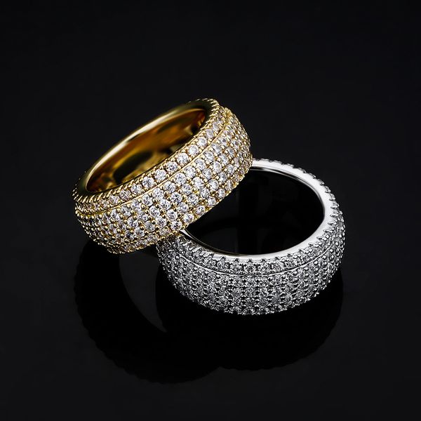 

couple rings jewelry fashion 18k gold plated band ring for men women luxury bling cubic zirconia wedding engagement party gifts, Silver