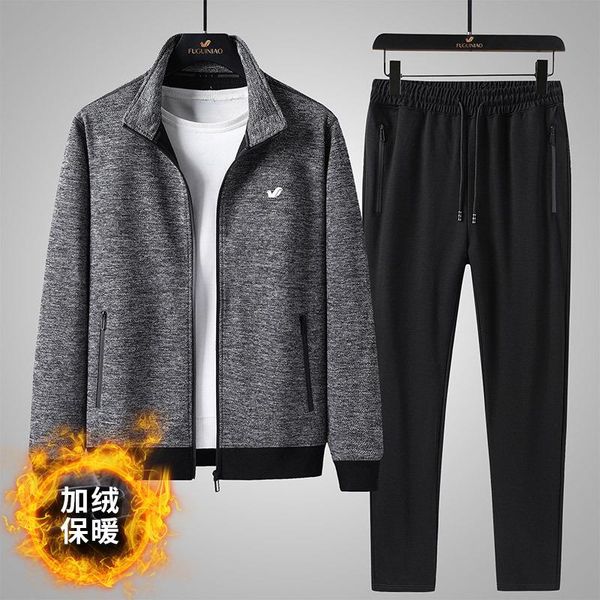 

men's tracksuits boutique rich bird middle aged and old sportswear suit, Gray