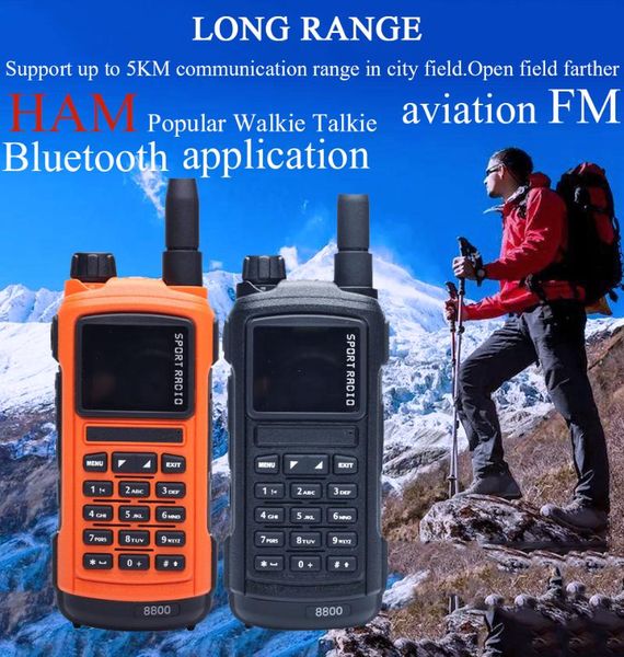 

senhaix gp8800 ham walkie talkie bluetooth waterdichte tpu programming led glare transceiver