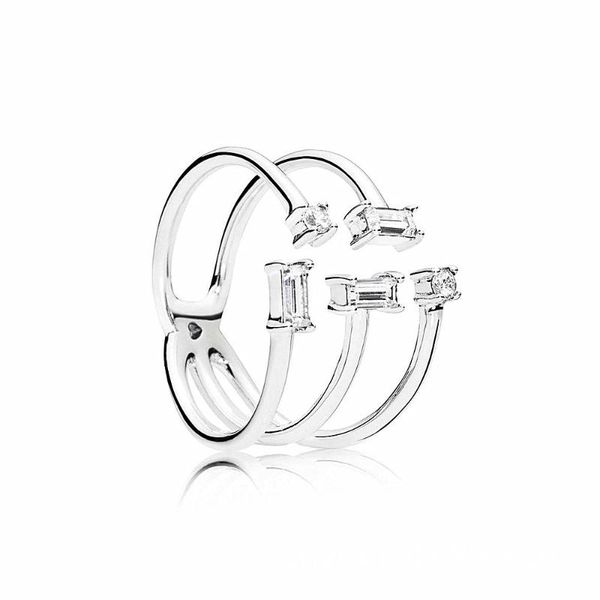

cluster rings luxury dazzling strip cubic zirconia pan-style 925 silver open cuff ring for women wedding engagement fine jewelry 2021 trend, Golden;silver