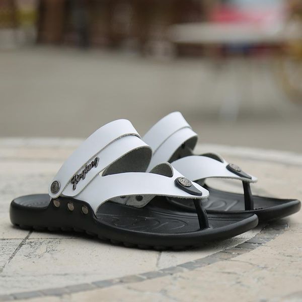 

sandals ritable shoes masculino for heren slide hombre rubber summer herren vietnam sandel genuine homme sandalet beach sandale ete da, Black