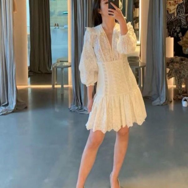 

casual dresses women 2022 high waist mini dress slim fit lace up corset ruffle cotton linen floral lantern sleeve female sexy, Black;gray