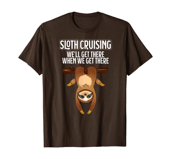 

sloth cruising t-shirt cruise group matching funny tee gift, White;black