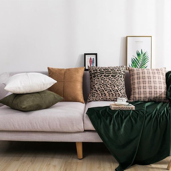 

cushion/decorative pillow 3d suede stripe soft sofa cushion cover ins skinny fabric pillowcase leopard print fashion home deco cases
