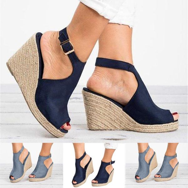 

sandals jaycosin casual summer slides slippers women heels wedges 2021 female shoes fashion heeled, Black