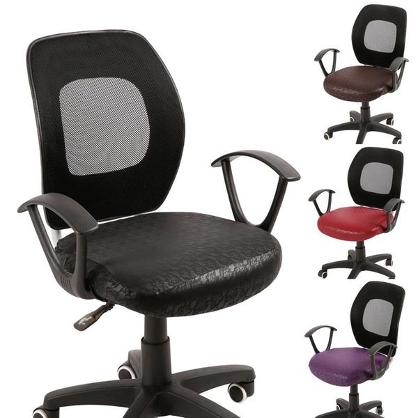 

solid computer chair cover spandex stretch armchair seat case removable office slipcovers waterproof protector covers