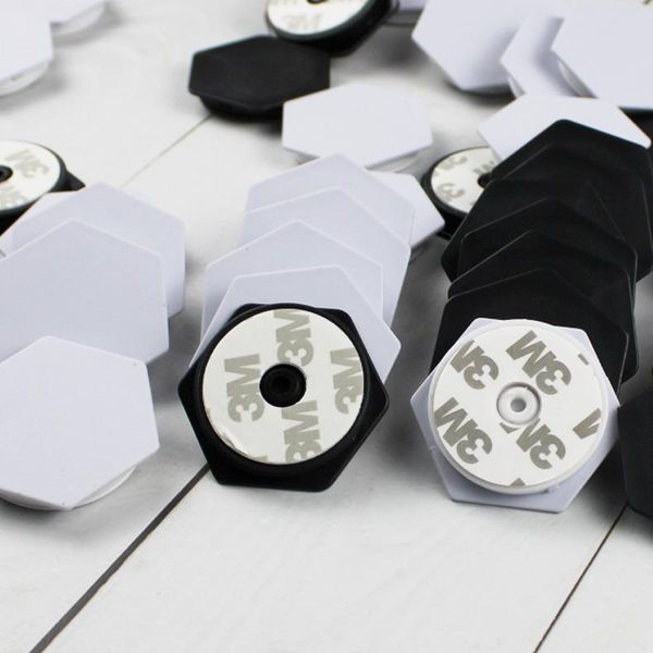 

10-100pcs hexagon blank material mobile phone folding stretch air-bag bracket finger balloon support cell mounts & holders