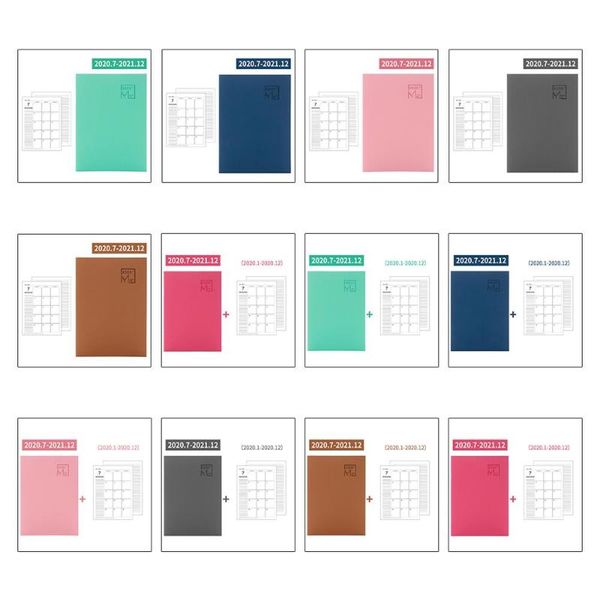 

agendas 2021-2021 planner organizer b5 notebook and journals diy 365 days plan note book monthly weekly schedule writing memopad notepads, Purple;pink