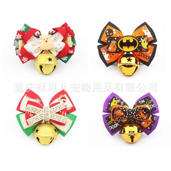 

cat collars & leads christmas collar ornaments holiday series pet bow tie halloween and dog bell collar,pet