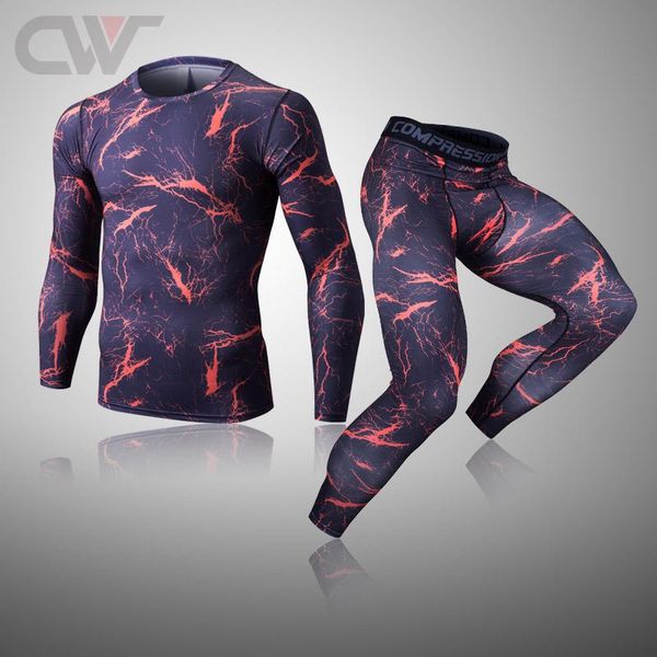 

men's thermal underwear men's brand long set camouflage legging compression full suit tracksuit warm base layer 4xl, Black;white