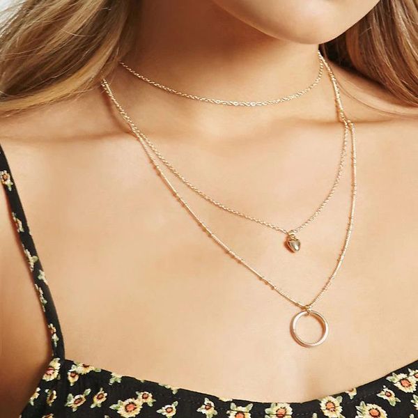 

chains the contracted states love collar necklace pendant level wholesale fashion women's geometry, Silver