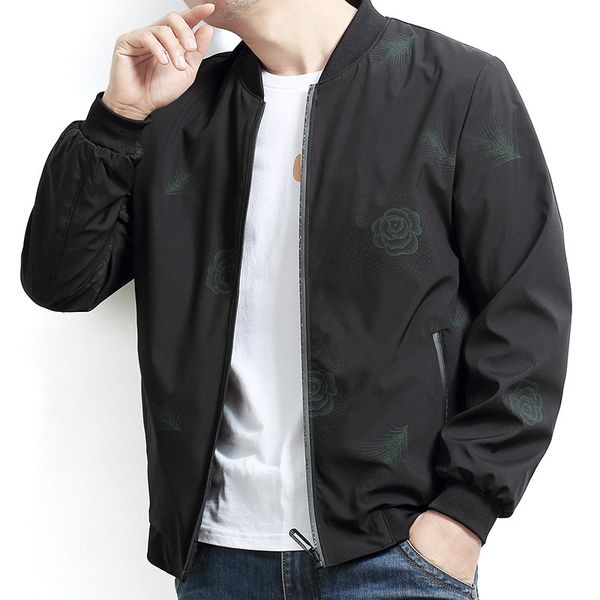 

men's plus size outerwear overd floral obese casual jaet in spring of 2021
