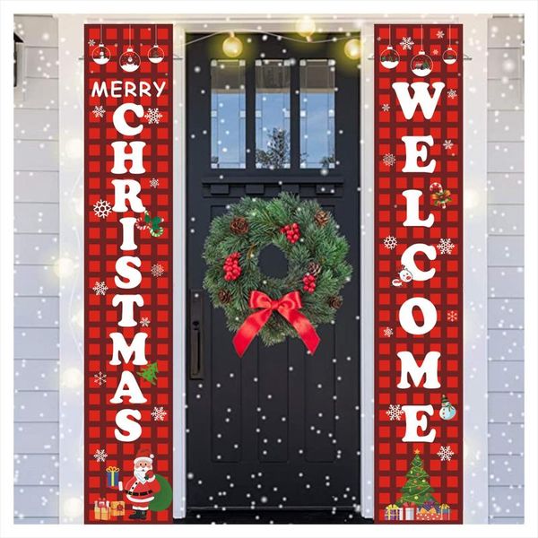 

christmas decorations 10 styles est arrival couplet cartoon pattern decoration holiday parties year door curtain