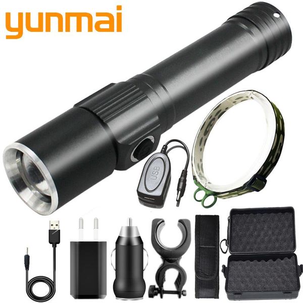 

flashlights torches xm-l t6 usb rechargeable tail magnet led work light xp-g q5 lantern 18650 battery zoom aluminum waterproof