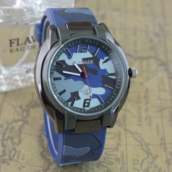 

wristwatches reloj hombre 2021 fashion brand womage military camouflage watch lady men outdoor leisure silicone sports watches, Slivery;brown