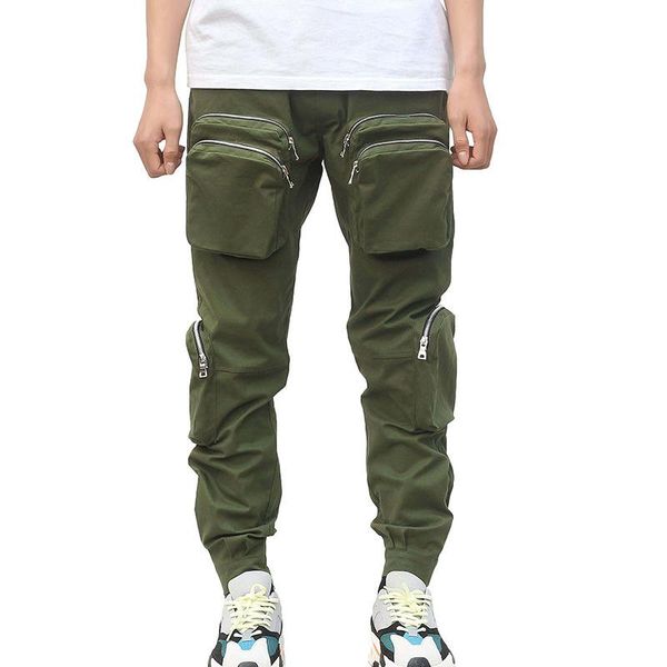 

men's pants shzq men cargo pant casual multi-pocket overall male combat cotton trousers army joggers size xxl drop, Black