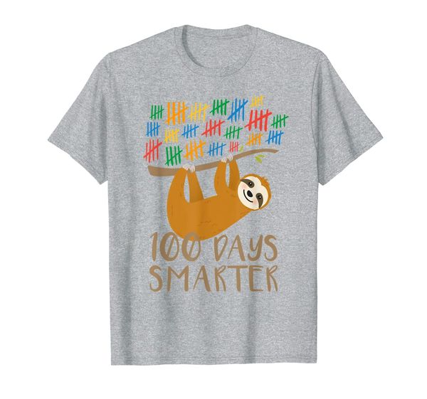 

first 100 days of school sloth tshirt, 100 days smarter tee, White;black