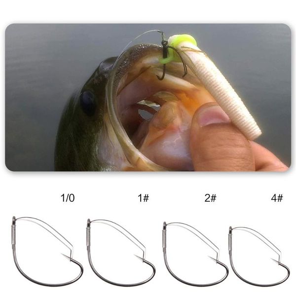 

fishing hooks 200pcs high carbon steel razor series wacky weedless wide gap for bass tackle