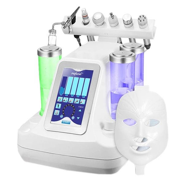 Portátil 7 em 1 Hydro Diamond Dermoabrasão Bio Radodermoncy Microdermoabrasão Poro de limpeza facial Máquina de cuidados com a máscara de face LED à venda