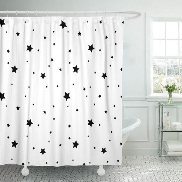 

shower curtains star black and white retro chaotic abstract geometric shape curtain waterproof fabric 60 x 72 inches set with hooks