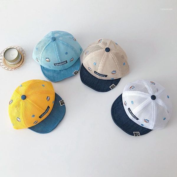 

caps & hats summer breathable mesh baby basketball lovely cartoon duck pattern kids boys girls sun hat toddler11, Yellow