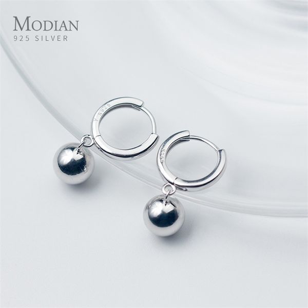 Arrive Balls Sterling Silver 925 Orecchino a cerchio per donna Semplice stile coreano Accessori per gioielleria 210707