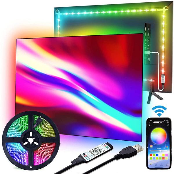 

strips usb led strip light rgb 2835 bluetooth control dc5v tv backlight lights color changing for home decor
