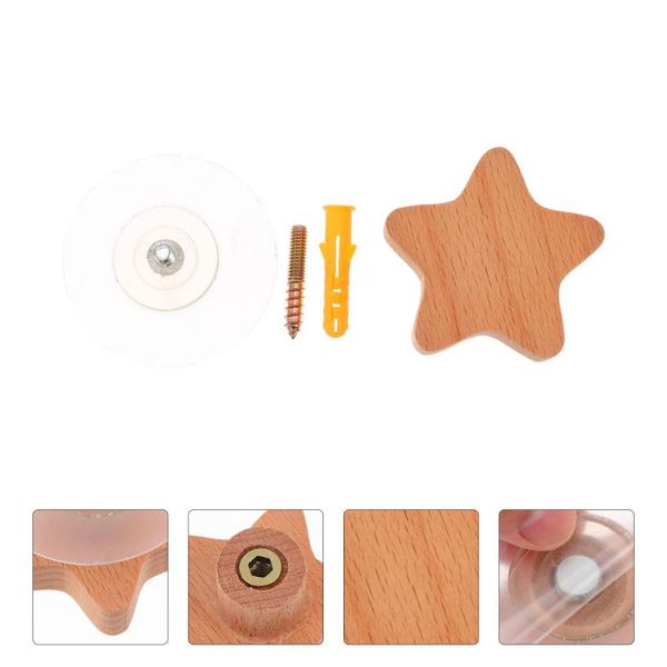 

hooks & rails 3pcs wood adhesive wall mounted coat practical hangers