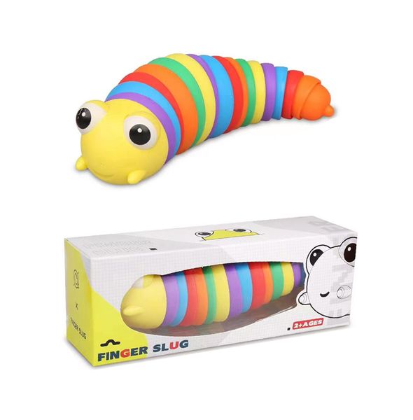 

fidget slug, 3d printed articulated sticky stretch slug fidgets toy, sensory toys for autistic, kids and adults, 2022 new design