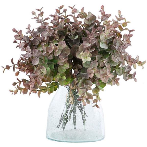 

decorative flowers & wreaths 12pcs artificial plants fake eucalyptus bouquet greenery shrub bushes for home wedding party garden decoration