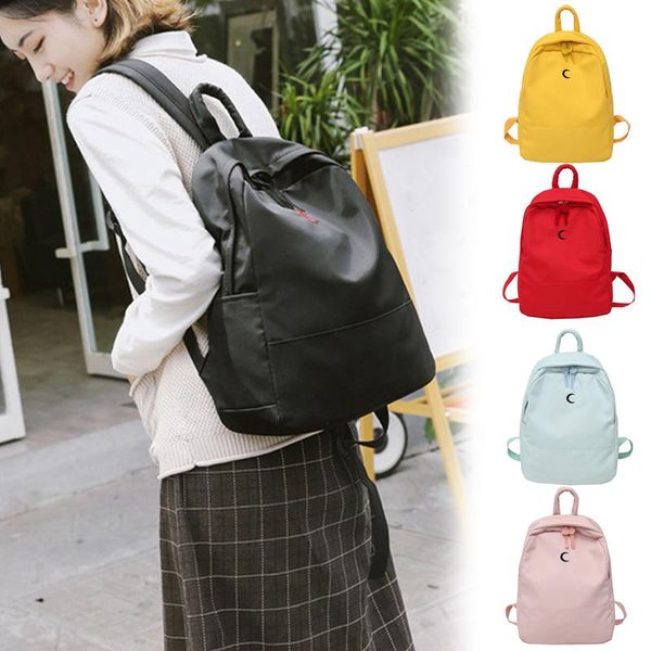 

backpack arrival student school double shoulder bag girls teenagers nylon solid bookbags
