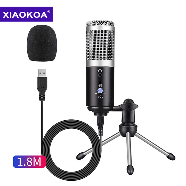 

microphones xiaokoa usb computer pc condenser microphone recording studio adjustable volume for youtube video skype chatting podcast mic