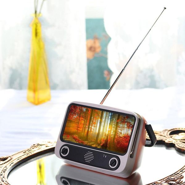 

cell phone mounts & holders 3 in 1 wireless retro tv mini portable bass speaker mobile holder stand po frame girl gift
