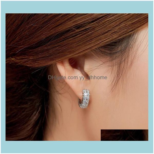 

stud jewelrystud fashion double row crystal sier color earrings for women simple elegant modern creative party jewelry gift drop delivery 20, Golden;silver
