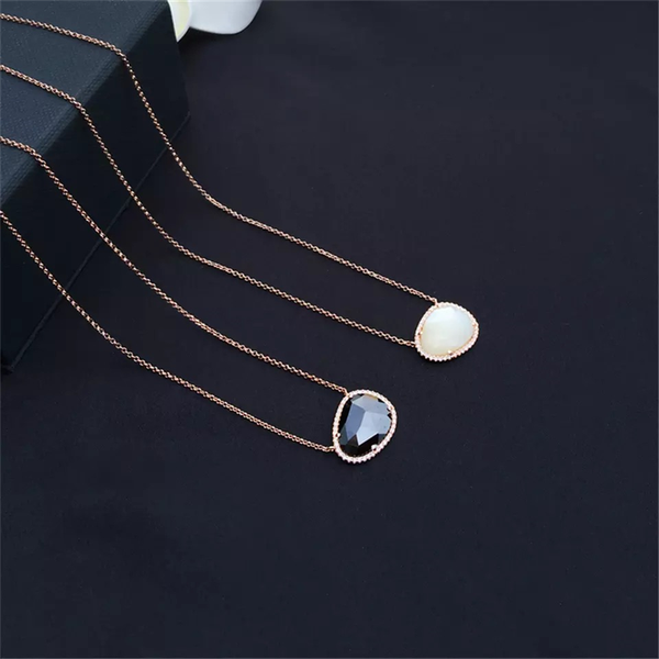 

chains 100%925 sterling silver mother-of-pearl necklace women fashion personality punk style mid-length sweater chain
