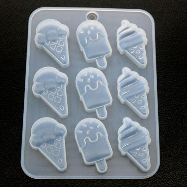 

baking moulds diy crystal ice cream shape silicone mold pendants resin mould for crafts jewelry pendant making tools accessories