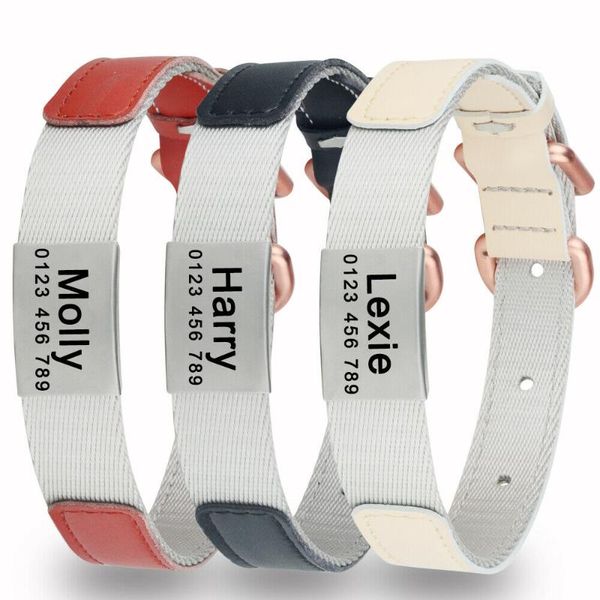 

dog collars & leashes airuidog adjustable nylon personalised collar engraved name tag id s m l with leather layer padded