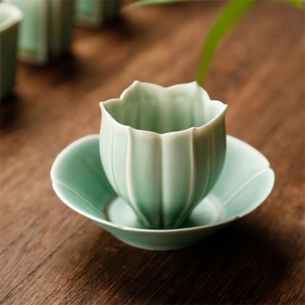 

cups & saucers japanese style ceramic cherry blossom magnolia teacup jingdezhen handmade master tea cup creative water mug drinkware
