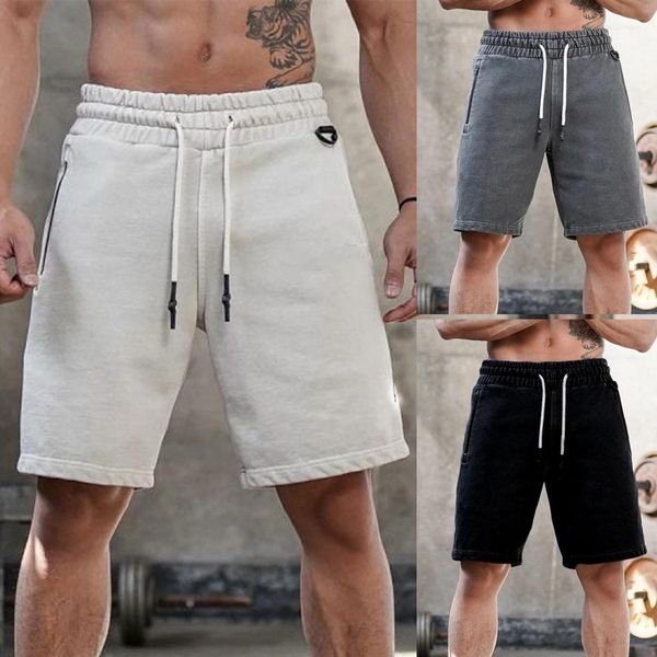

running shorts men jogging fitness gym breathable sweatpants mens casual shorts male sportswear jogger short pants 4xl, Black