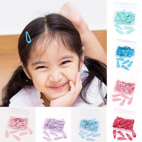 

hair accessories baby kids hairpins 3cm solid color children clip snap metal hairgrip 50pcs/box barrettes, Slivery;white