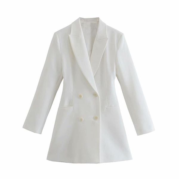 

women's suits & blazers blsqr white elegant blazer office lady double breasted fashion outwear female 2021 backless vintage women, White;black