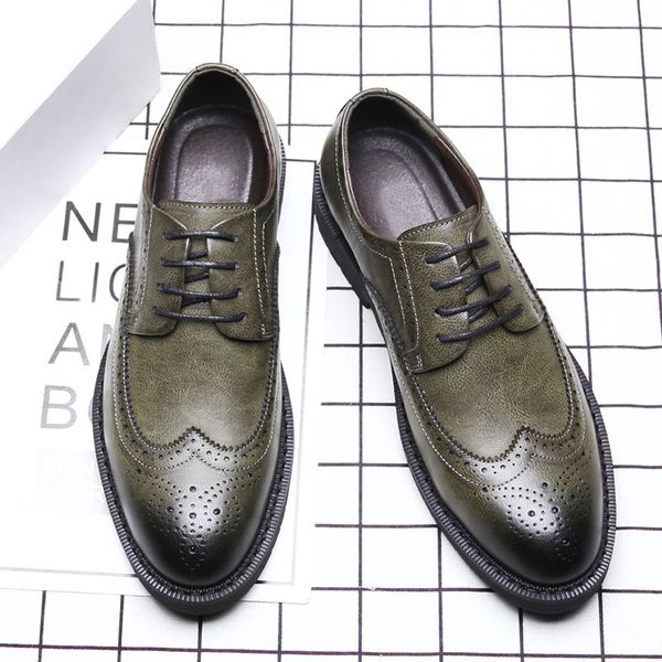 

dress shoes men brogue bullock man wedding lace-up luxury for lzj3, Black