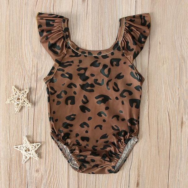 

summer swimming suit for baby kids girls summer leopard printed bikini one piece swimwear swimsuit bathing suit biquini, Black