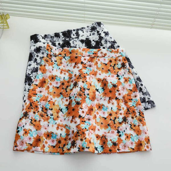 

summer high-waisted thin and sweet wild a-line package hip skirt 210709, Black
