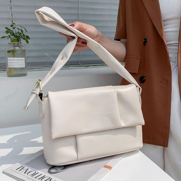 

evening bags fashion soft leather underarm shoulder 2021 sac a main women handbags designer tote big clutch ruched purses